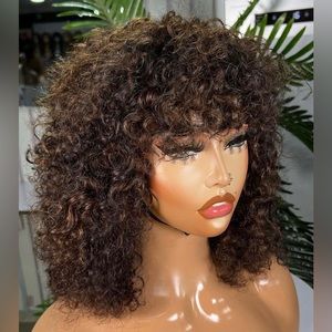 Human hair fringe wig